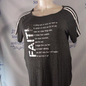 Free Kisses Plus Dark Gray  "Faith Is" Tee Size 2X